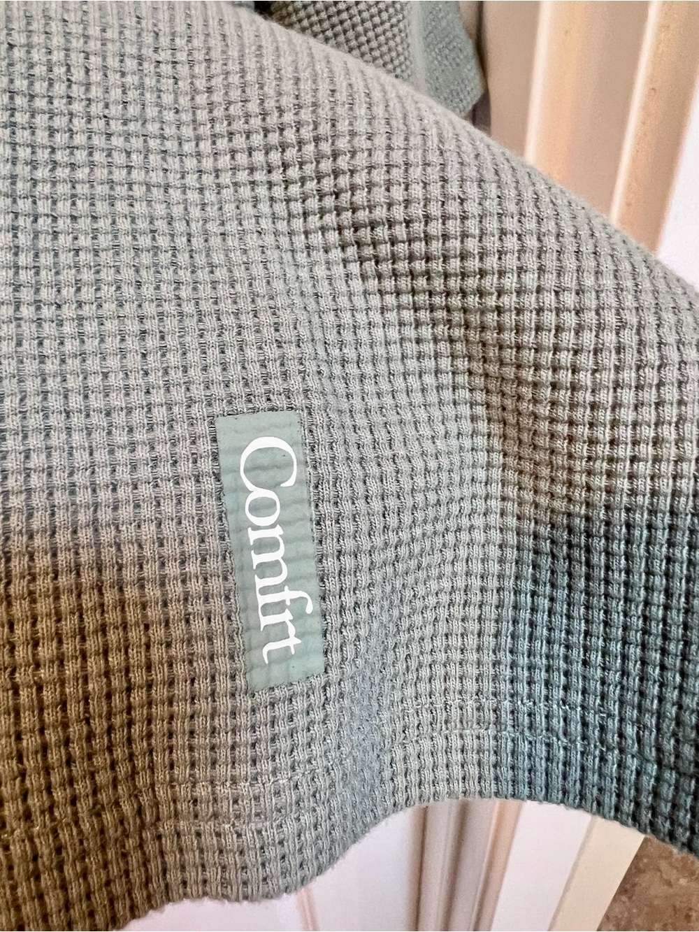 Unisex Comfrt Brand “Waffle Knit Lounge Tee” Sage Size Large Cozy, Oversized - Picture 5 of 12